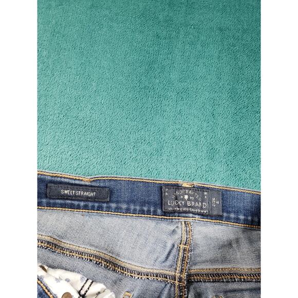 Lucky Brand Jeans Size 2 Womens Blue Stretch Medium Wash Mid Rise Sweet Straight - Picture 2 of 13